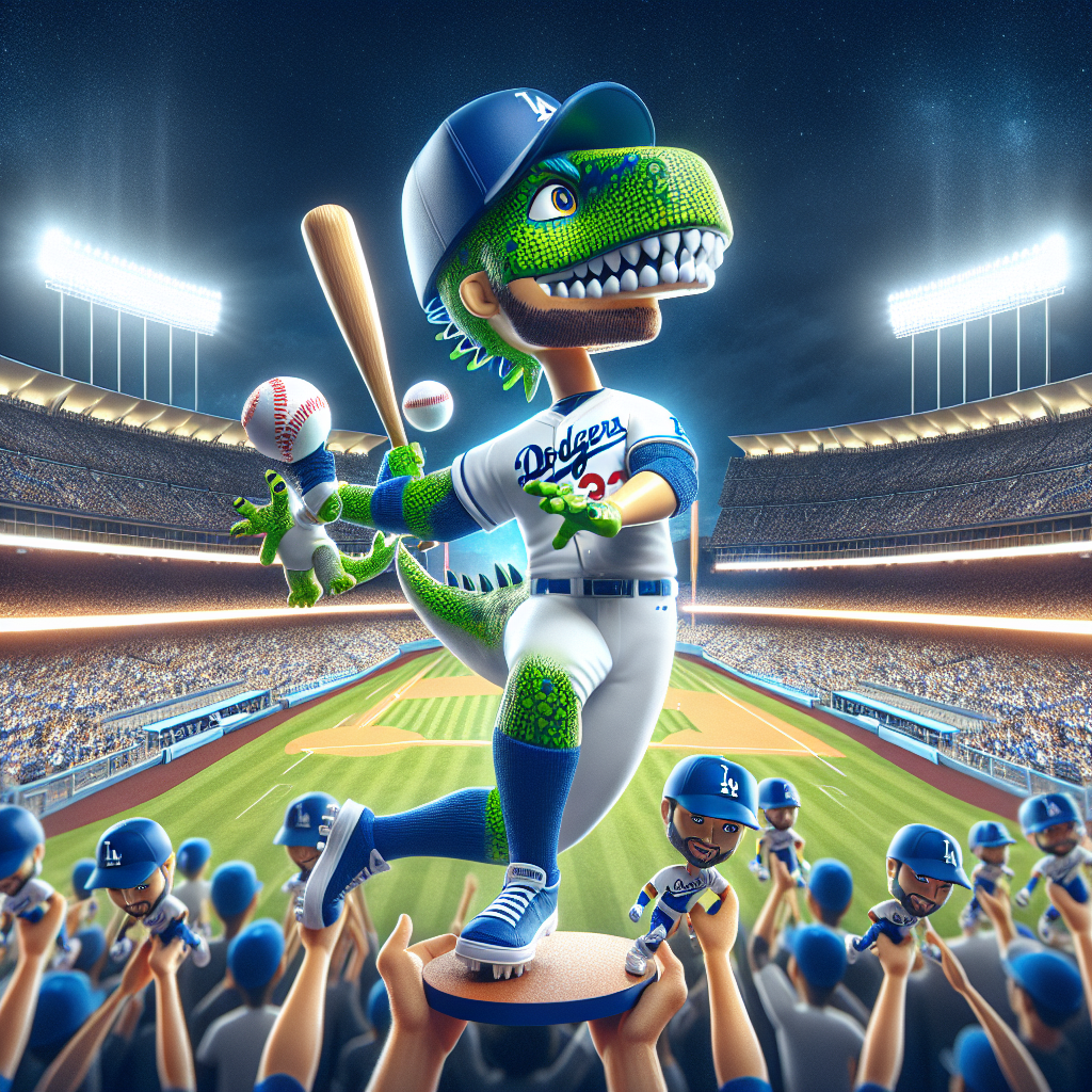 山本由伸、ヨッシーボブルヘッドにサイン　ドジャース配布イベント